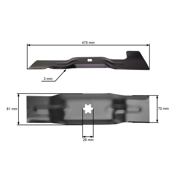 Nóż kosiarki 47 cm (18"), lewy do traktorów ogrodowych MTD (OEM 742-04021A 742-0673 742-0659 742-04021)