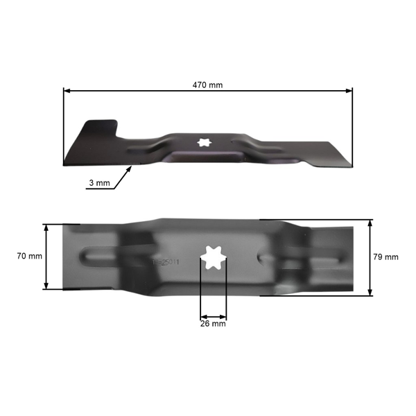 Nóż kosiarki 47 cm (18"), prawy do traktorów ogrodowych MTD (OEM 742-04020A 742-0672 742-0660 742-04020)