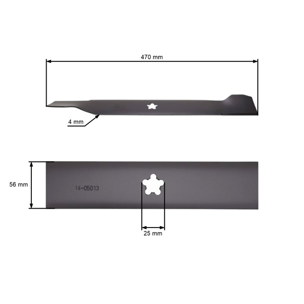 Nóż kosiarki 47 cm (18") z wyrzutem bocznym do traktorów ogrodowych Husqvarna Jonsered (OEM 532138496 532126338 532127841)