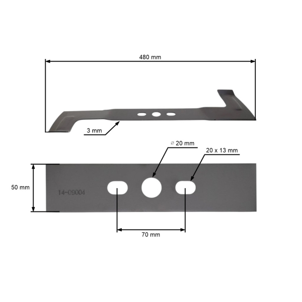 Nóż kosiarki 48 cm (19") z zbierakiem do kosiarek silnikowych AL-KO Alko 480 (OEM 328531)