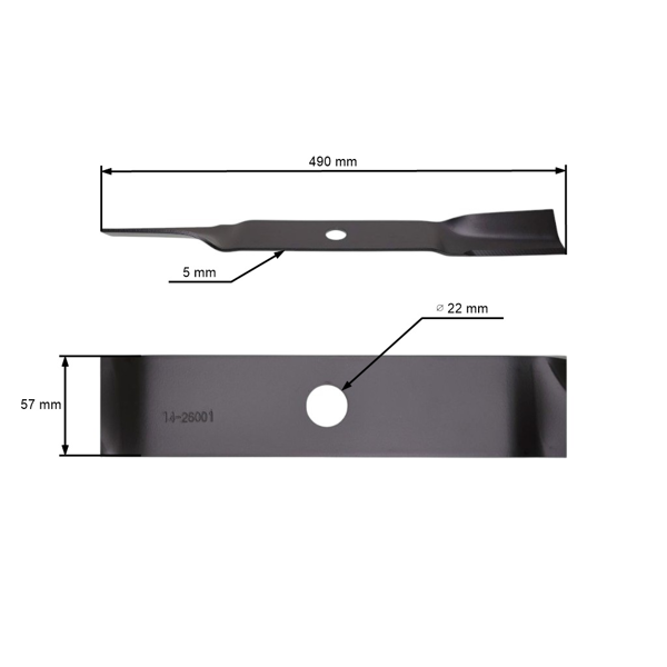 Nóż kosiarki 49 cm (19") do kosiarek Murray Power (OEM 91742HT 91742E701)