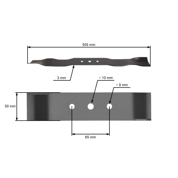 Nóż kosiarki 50,5 cm (20") do kosiarek silnikowych Oleo-Mac Efco Marina Victus (OEM 66.07.0172 66070172 CP053013 33955)