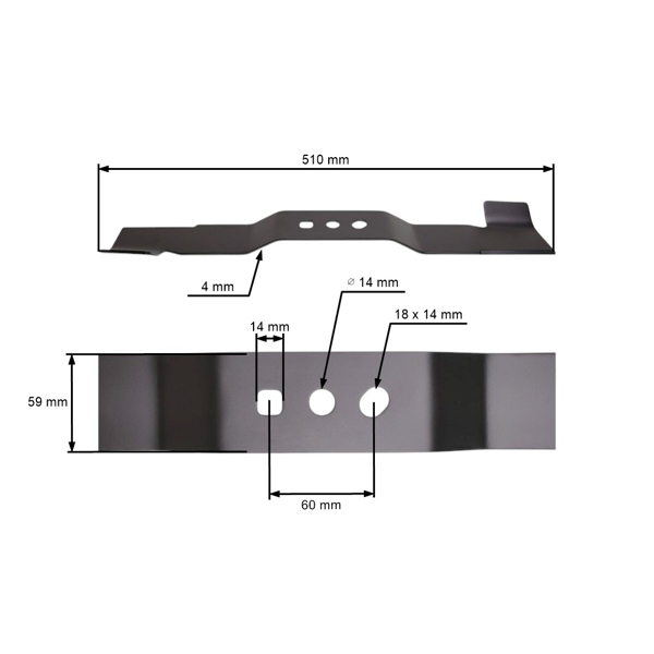 Nóż kosiarki 51 cm (20") z podbieraczem do chińskich kosiarek silnikowych i kosiarek hobbystycznych NAC Krysiak Vega Ursus Hyundai