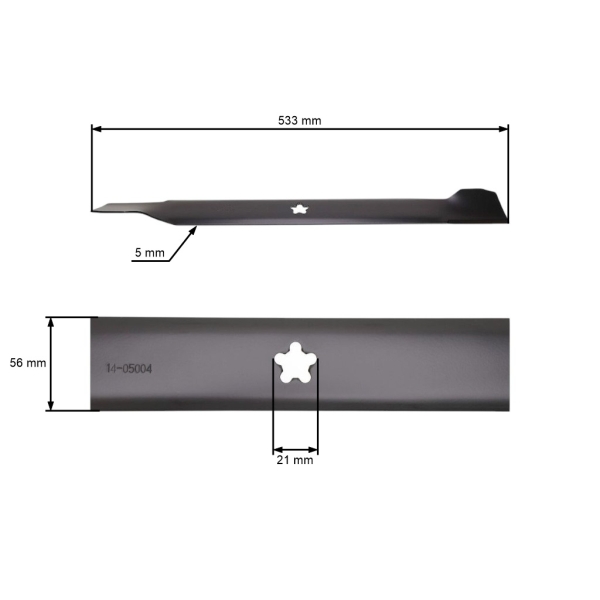 Nóż kosiarki 53,3 cm (21") do traktorów ogrodowych Husqvarna Partner McCulloch Poulan Jonsered Electrolux (OEM 532138971 531005085 531013134 532138498)