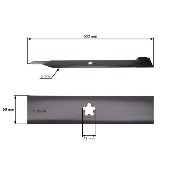 Nóż kosiarki 53,3 cm (21") do traktorów ogrodowych Husqvarna Partner McCulloch Poulan Jonsered Electrolux (OEM 532138971 531005085 531013134 532138498)
