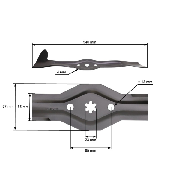 Nóż kosiarki 54 cm (21") do traktorów ogrodowych Husqvarna Partner McCulloch Poulan Jonsered Craftsman (OEM 532168721 532180584 532175451)
