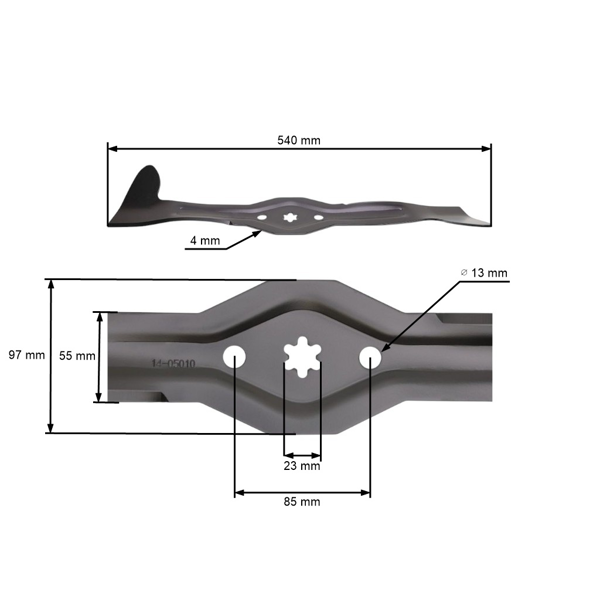 Nóż kosiarki 54 cm (21") do traktorów ogrodowych Husqvarna Partner McCulloch Poulan Jonsered Craftsman (OEM 532168721 532180584 532175451)