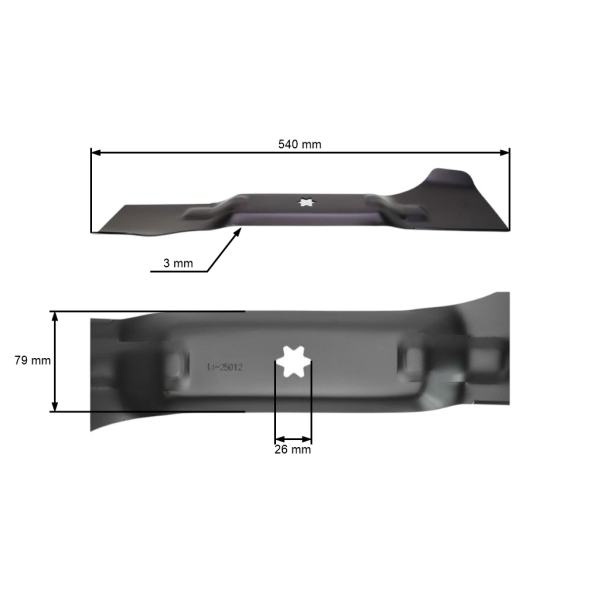 Nóż kosiarki 54 cm (21"), lewy do traktorów ogrodowych MTD Efco Oleo-Mac Cub Cadet Bolens Gutbrod Motec Yardman Fleurelle (OEM 742-04081 742-04025A 742-04025 742-0671)