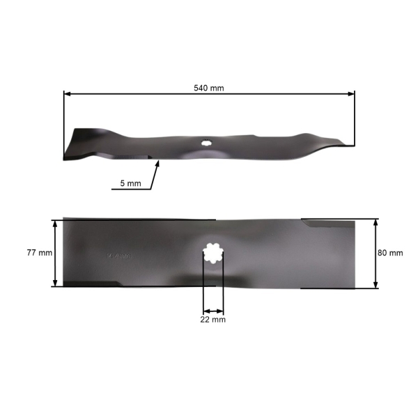 Nóż kosiarki 54 cm (21") prawy do John Deere 107H X130R X155R X166R SABO 107H (OEM GX23227)