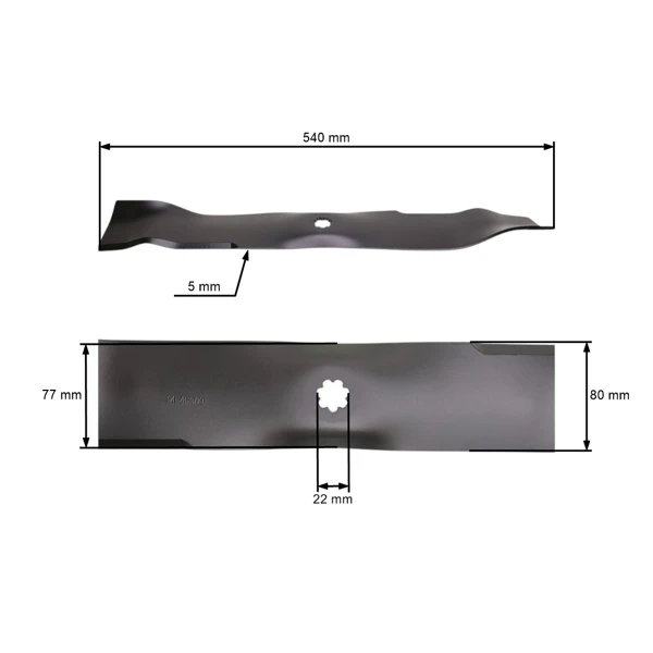 Nóż kosiarki 54 cm (21") prawy do John Deere 107H X130R X155R X166R SABO 107H (OEM GX23227)