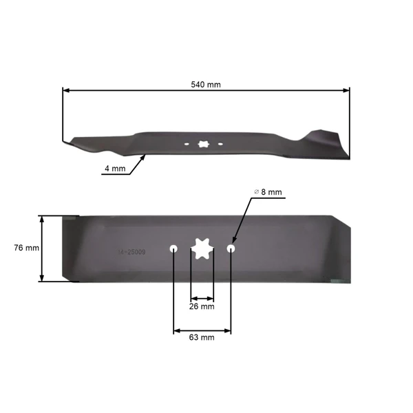 Nóż kosiarki 54 cm (21") z podbieraczem do traktorów MTD Oleo-Mac Bolens Gutbrod Yardman Efco Columbia Wolf (OEM  942-0616)
