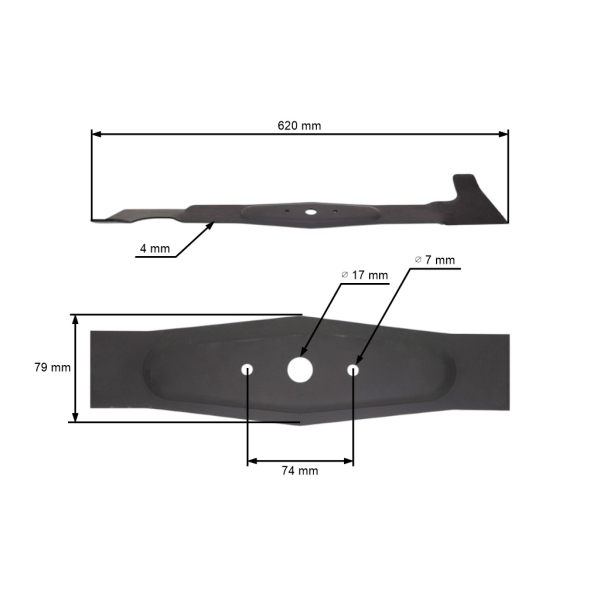 Nóż kosiarki 62 cm (24") lewy do traktorków ogrodowych Oleomac OM124 Efco EF124 AGS Herkules Axxom Karsit Agrojet (OEM 532050422603 532-050-422-603)