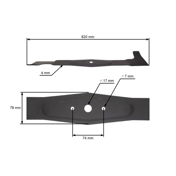 Nóż kosiarki 62 cm (24") lewy do traktorków ogrodowych Oleomac OM124 Efco EF124 AGS Herkules Axxom Karsit Agrojet (OEM 532050422603 532-050-422-603)