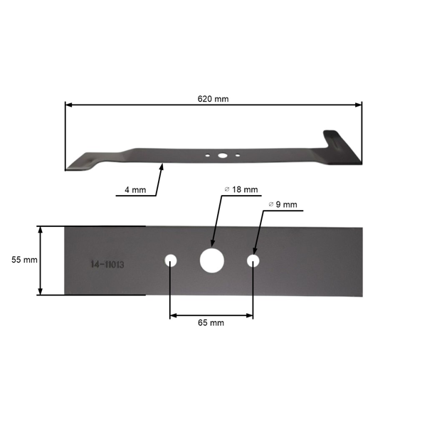 Nóż kosiarki 62 cm (24") lewy do traktorów ogrodowych Brill Castel Garden Gardea Honda John Deere Solo Stiga Viking (OEM 1136-1033-01 6151 702 0110 CG82004342H0)