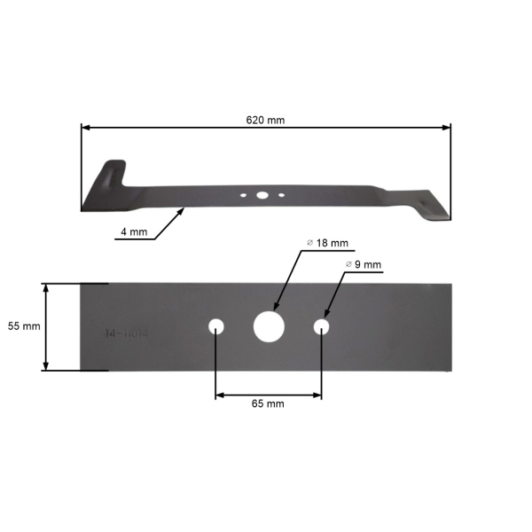 Nóż kosiarki 62 cm (24"), prawy do traktorów ogrodowych Brill Castel Garden Gardea Honda Iseki Sabo John Deere Solo Stiga Viking (OEM 1136-1032-01 CG82004349H0)