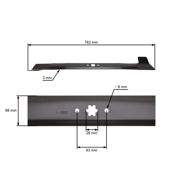 Nóż kosiarki 76,2 cm (30 cali) do traktorów ogrodowych MTD OLEO-MAC Oleomac Bolens Gutbrod Yard Man Efco Wolf Brill (OEM 42-04058 942-0609)