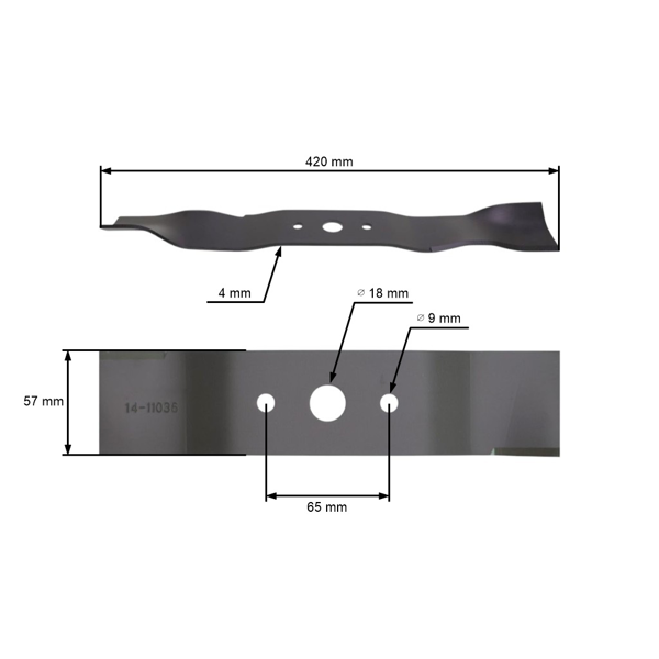 Nóż kosiarki lewy 42 cm (16,5") do traktorków ogrodowych Castelgarden Alpina BT84 Stiga Estate 2084 3084 3084H (82004361/0 182004361/0)