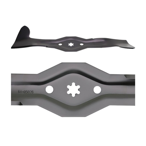 Nóż kosiarki prawostronnej 46,2 cm (18") z podbieraczem do traktorków ogrodowych Husqvarna Jonsered Partner McCulloch Poulan Weedeater (OEM 532186386)