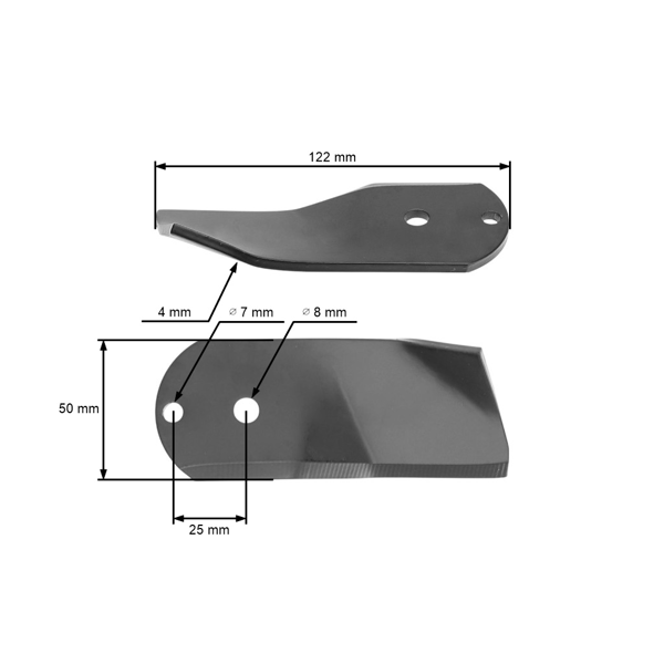 Nóż tnący 12,2 cm (5") do traktorków ogrodowych Stiga (OEM 1134376401)