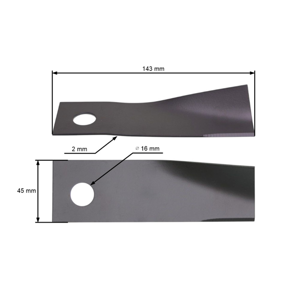 Nóż tnący 14,3 cm (5") do kosiarek silnikowych Agroma Romet Weibang WB 506 HB SB WB 536 HB SB WB506 WB536 (OEM 5310409010)