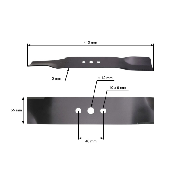 Nóż tnący 41 cm (16") do chińskich kosiarek silnikowych i kosiarek hobbystycznych Hortmasz Dym Hortus Leroy Merlin Victus (OEM JL43Z04-01)