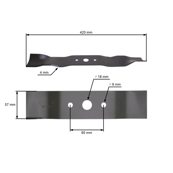 Nóż tnący 42 cm (16,5") prawy do traktorków ogrodowych Castelgarden Alpina BT84 Stiga Estate 2084 3084 3084H (82004360/0 182004360/0)