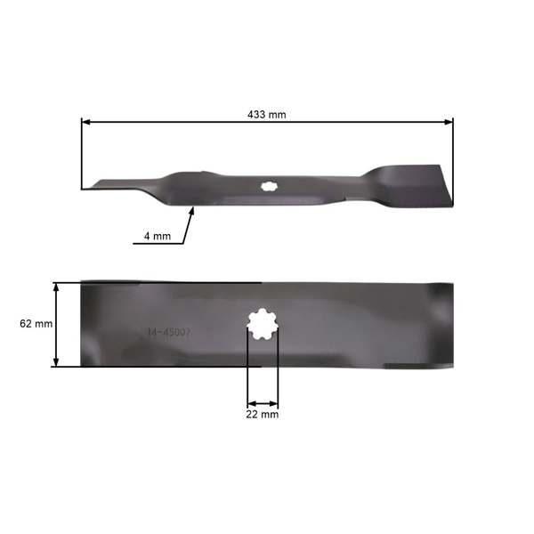 Nóż tnący 43,3 cm (17 cali) do ciągników ogrodowych John Deere (OEM AM137757)