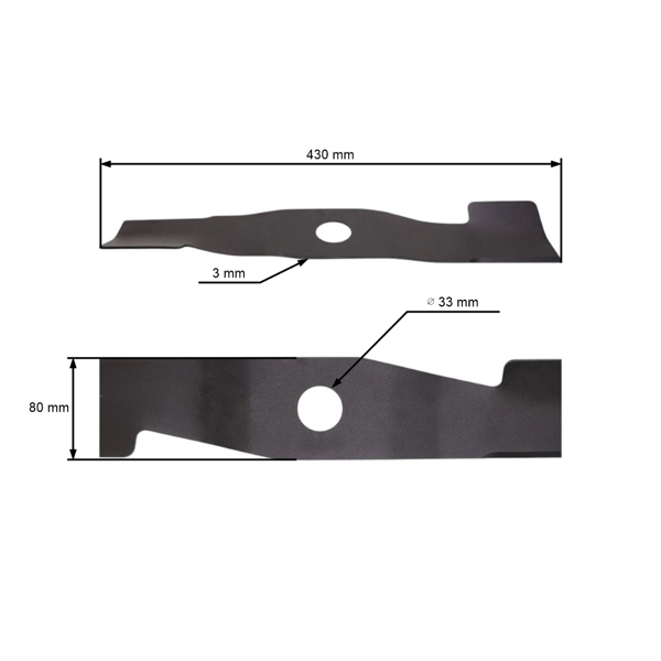 Nóż tnący 43 cm (17") z zestawem do kosiarek silnikowych Sandri Garden Queen Garden (OEM 200550 300550)