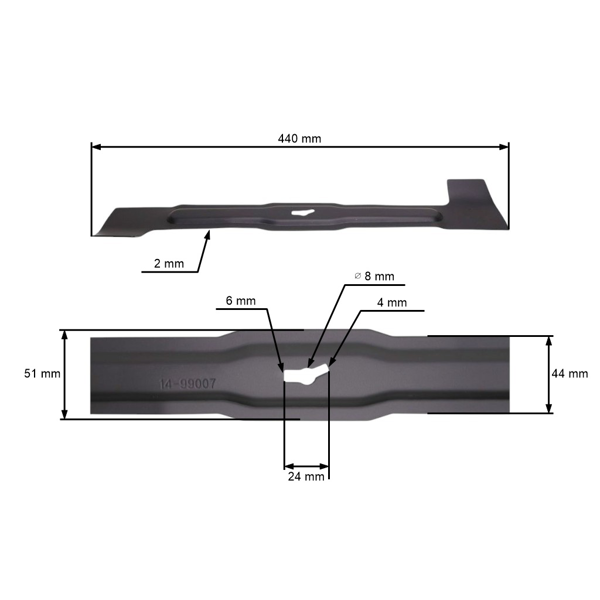 Nóż tnący 44 cm (17") do kosiarek elektrycznych Einhell Castorama (OEM 618818)