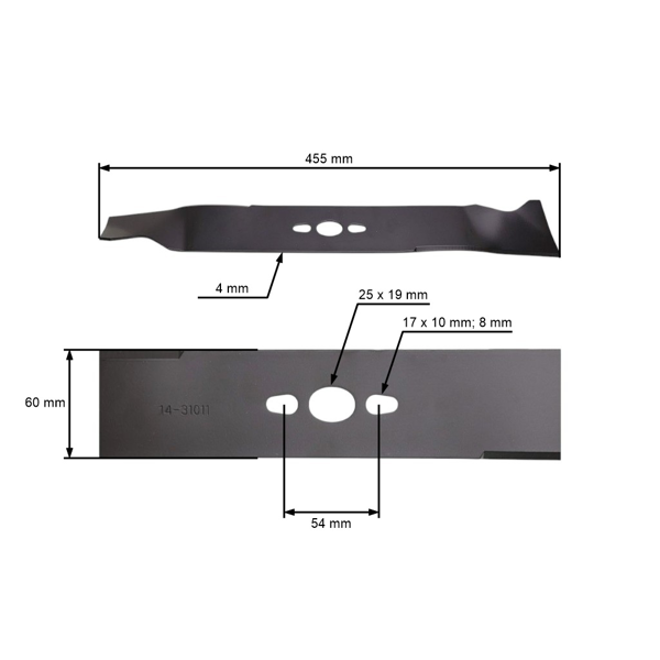 Nóż tnący 45,5 cm (18") do kosiarek NAC Ryobi (OEM 2014/70130350 5131027797 S461VH-6-02 5131033997)