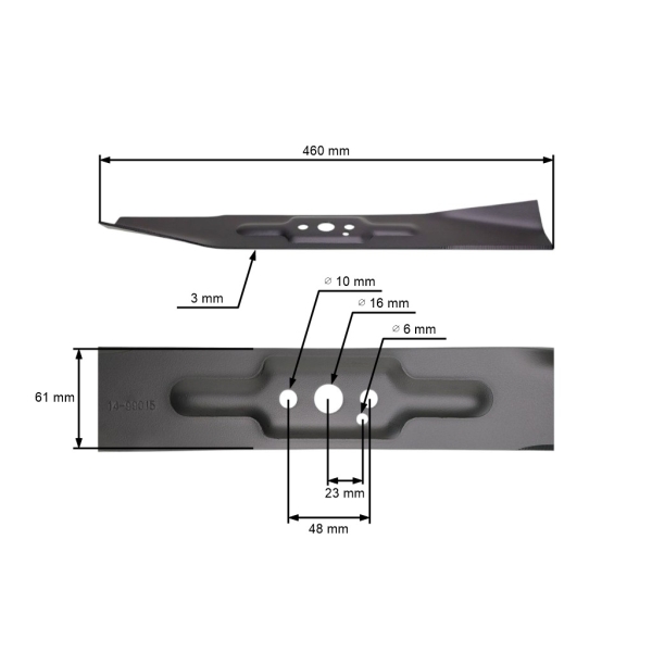 Nóż tnący 46 cm (18") do kosiarek Hortmasz Castorama Grass Performance chińskich i hobbystycznych (OEM 614-067 614067)