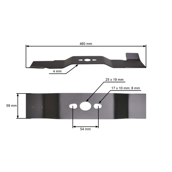 Nóż tnący 46 cm (18") z podbieraczem do kosiarek NAC Ryobi (OEM 2014/70130350 5131027797 S461VH-6-02 5131033997)