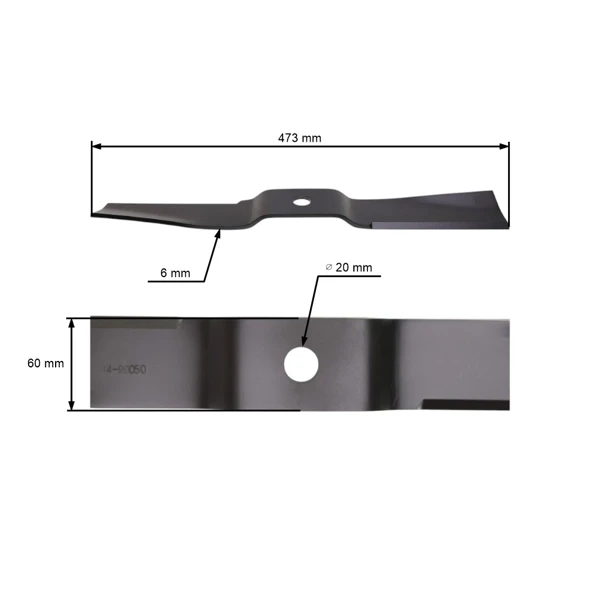 Nóż tnący 47,3 cm (19") do traktorów ogrodowych Iseki SSM 54 SF 200 SF 310 (OEM 8657-306-003-00)