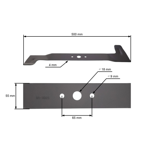 Nóż tnący 50 cm (20") z zbierakiem do kosiarek silnikowych Castelgarden (OEM 1111-9194-01 181004398/0 81004398/0)