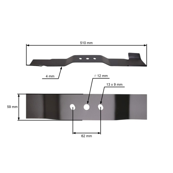 Nóż tnący 51 cm (20") z podbieraczem do Hortmasz HKS Nac Castorama Hecht Makita Dolmar Castorama (OEM 671001554)