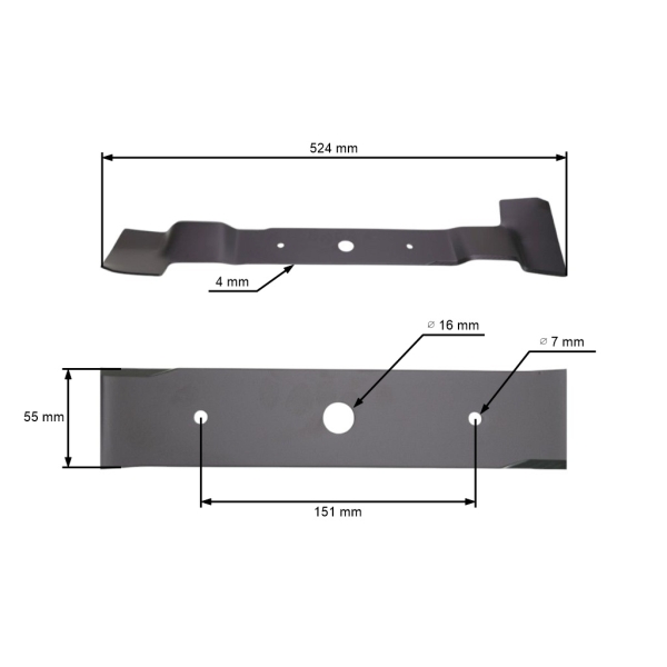 Nóż tnący 52,4 cm (21") lewy do traktorków ogrodowych AL-KO Alko Dolmar (OEM 514841 521208 663.521.207)