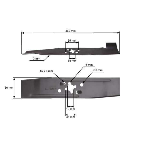 Nóż tnący do kosiarki silnikowej Viking MB448 46 cm (63587020100A)