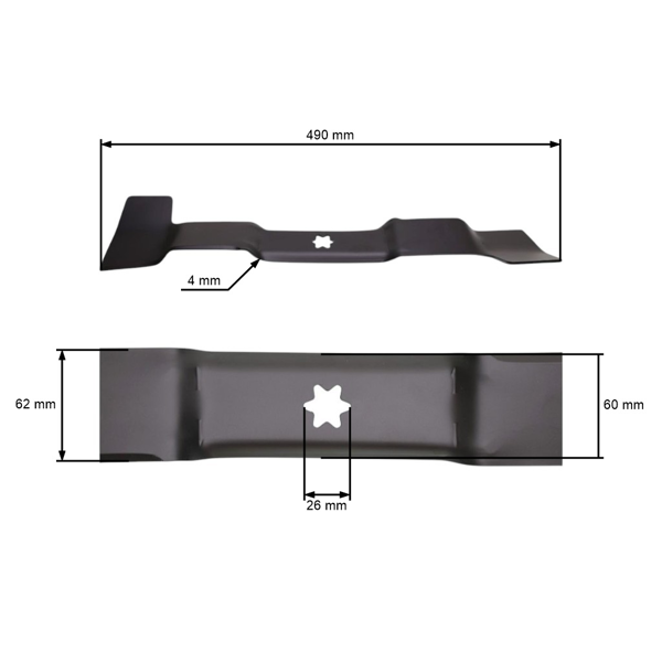 Nóż tnący do traktorków ogrodowych MTD 49 cm prawy (742-05256)