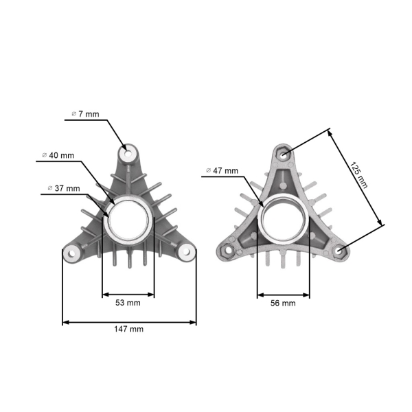Obudowa adaptera trzpienia do ciągników ogrodowych Husqvarna Jonsered Partner McCulloch (OEM 532137152 137152)