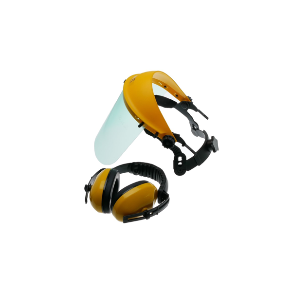 Ochronna osłona twarzy z poliwęglanu z ochronnikami słuchu do pił łańcuchowych, kos spalinowych i innego sprzętu ogrodniczego