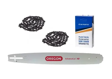 Oregon Prowadnica 39450 18" (45 cm) 3/8" .058" (1,5 mm) + 2 x HS PARTS Łańcuch tnący 68 ogniw Ząb kwadratowy