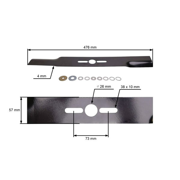 Oregon Uniwersalny nóż do cięcia prostego do kosiarek AL-KO Husqvarna John Deere 18" z pierścieniem redukcyjnym