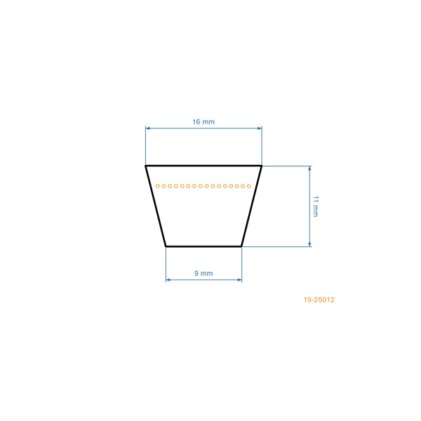 Pas klinowy 1149 mm x 1209 mm x 16,3 mm do ciągników ogrodowych MTD Yardman Gutbrod Fleurelle Raiffeisen (OEM 754-0499 954-0499)