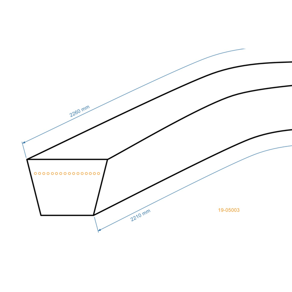 Pas klinowy 2210 mm x 2260 mm x 13 mm do ciągników ogrodowych Husqvarna Partner Jonsered Poulan McCulloch Craftsman (OEM 532126520 532419271 126520)