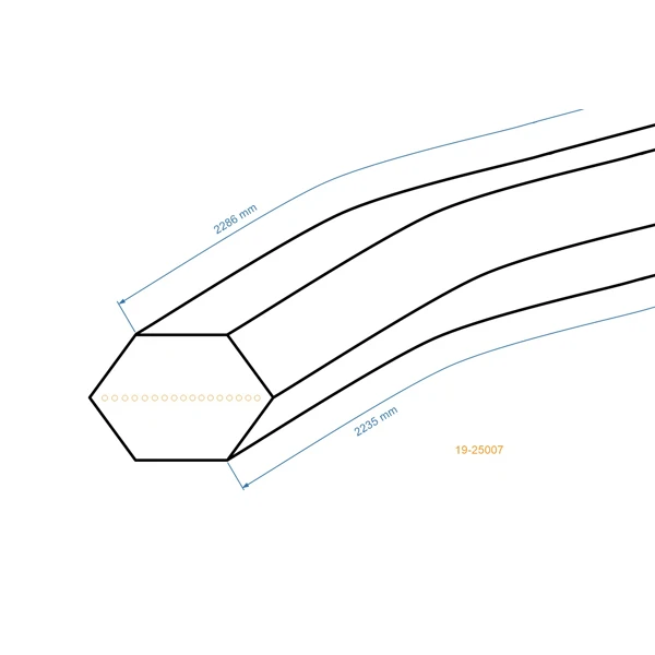 Pas klinowy 2235 mm x 2286 mm x 12,5 mm do ciągników ogrodowych MTD Cub Cadet Yardman Gutbrod (OEM 754-0443 754-0443A )