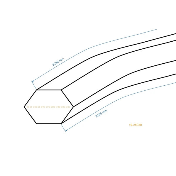 Pas klinowy 2235 mm x 2286 mm x 12,5 mm do ciągników ogrodowych MTD Gutbrod Yardman Bolens Cub Cadet (OEM  954-0443 954-0443A)