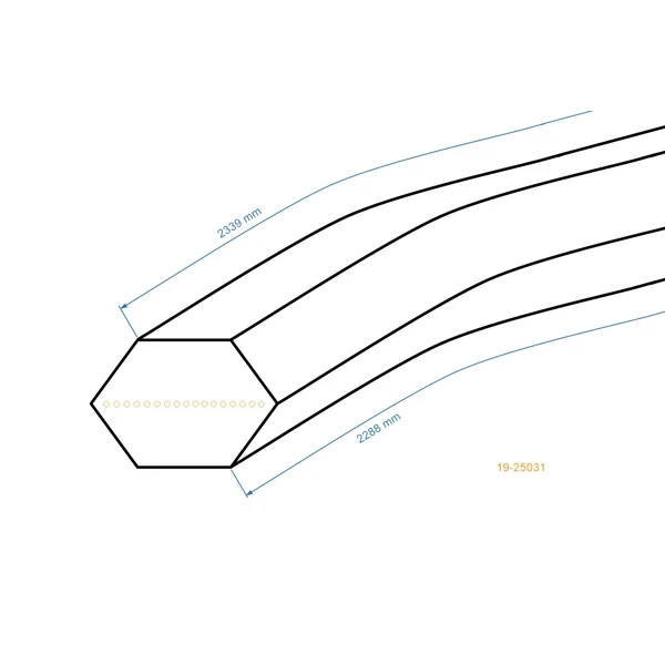 Pas klinowy 2288 mm x 2339 mm x 12,5 mm do ciągników ogrodowych MTD Yardman Oleo-Mac Massey Ferguson Efco Bolens BlackEdition (OEM  954-04175)