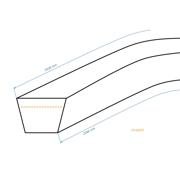 Pas klinowy 2388 mm x 2438 mm x 13 mm do ciągników ogrodowych Husqvarna Partner Jonsered Poulan McCulloch Craftsman (OEM 532180215 583788401)