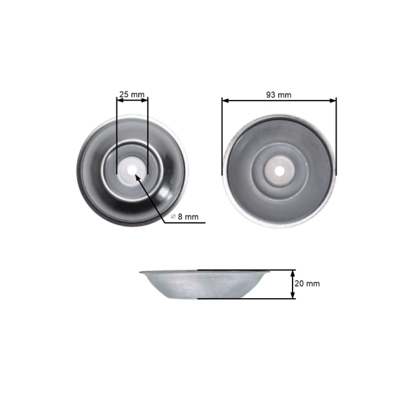 Płyta dociskowa noża koszącego z otworem o średnicy wewnętrznej 8 mm, do kos spalinowych i podkaszarki silnikowej