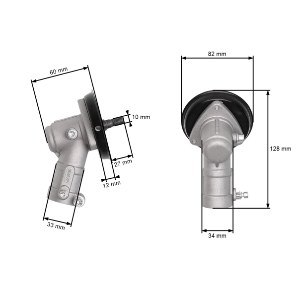 Przekładnia kątowa kosy spalinowych chińskich i wykaszarek z rynków hobbystycznych z rurką o średnicy 26 mm o profilu kwadratowym